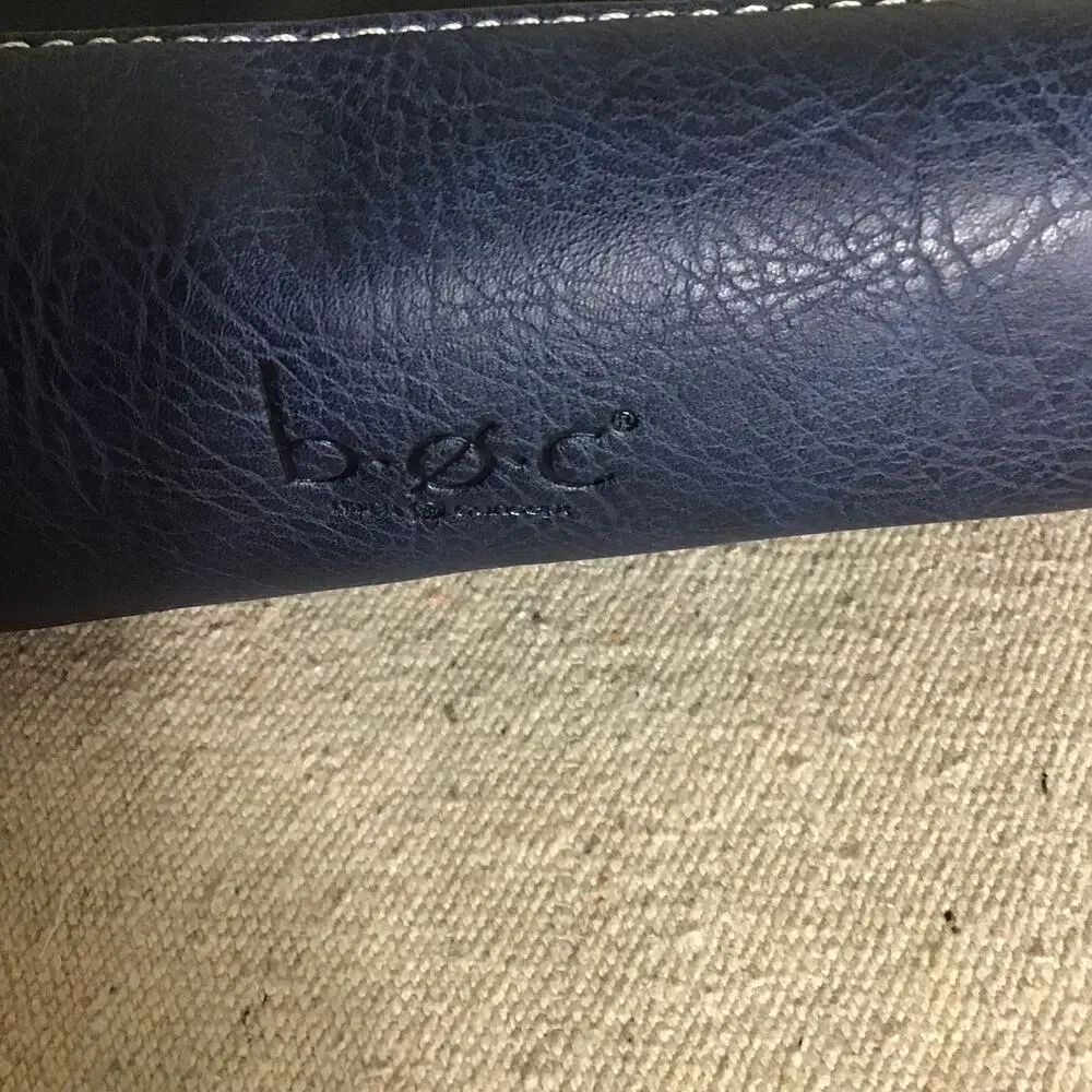 boc Women’s Classic Navy Blue Leather Satchel Handbag